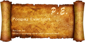 Posgay Evariszt névjegykártya